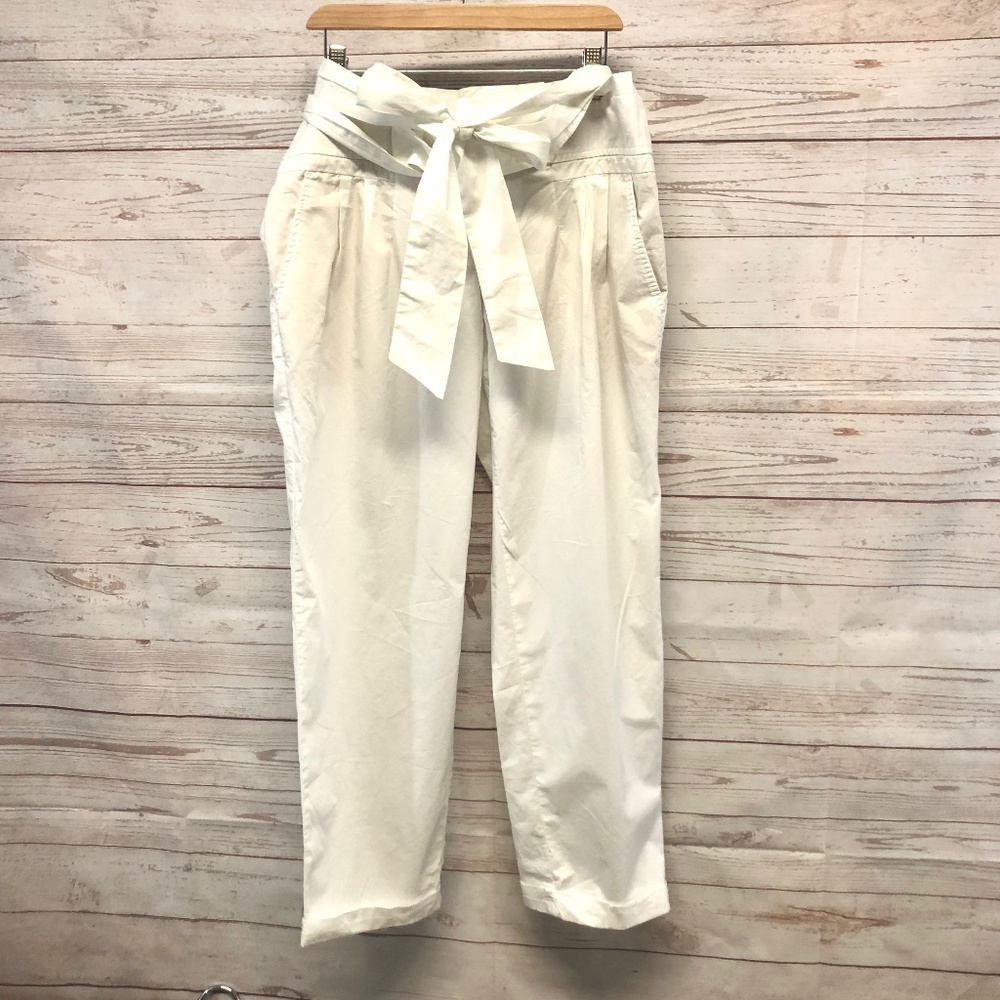 anthropologie cartonnier cotton paper bag tie waist pants